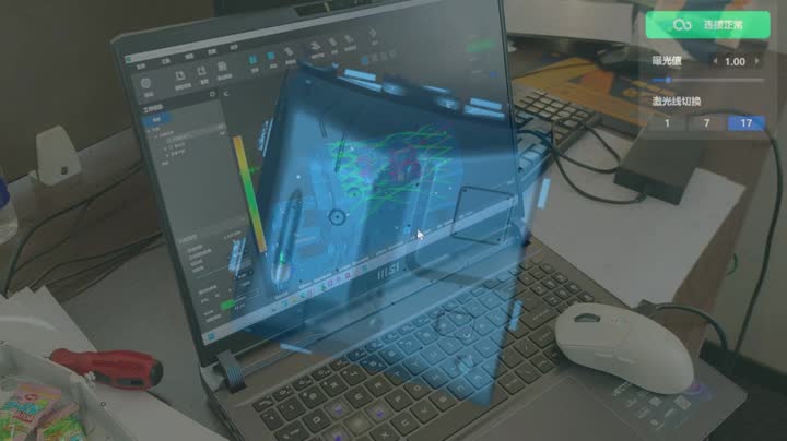 AlphaScan 手持三维扫描仪工业工件扫描建模操作演示视频